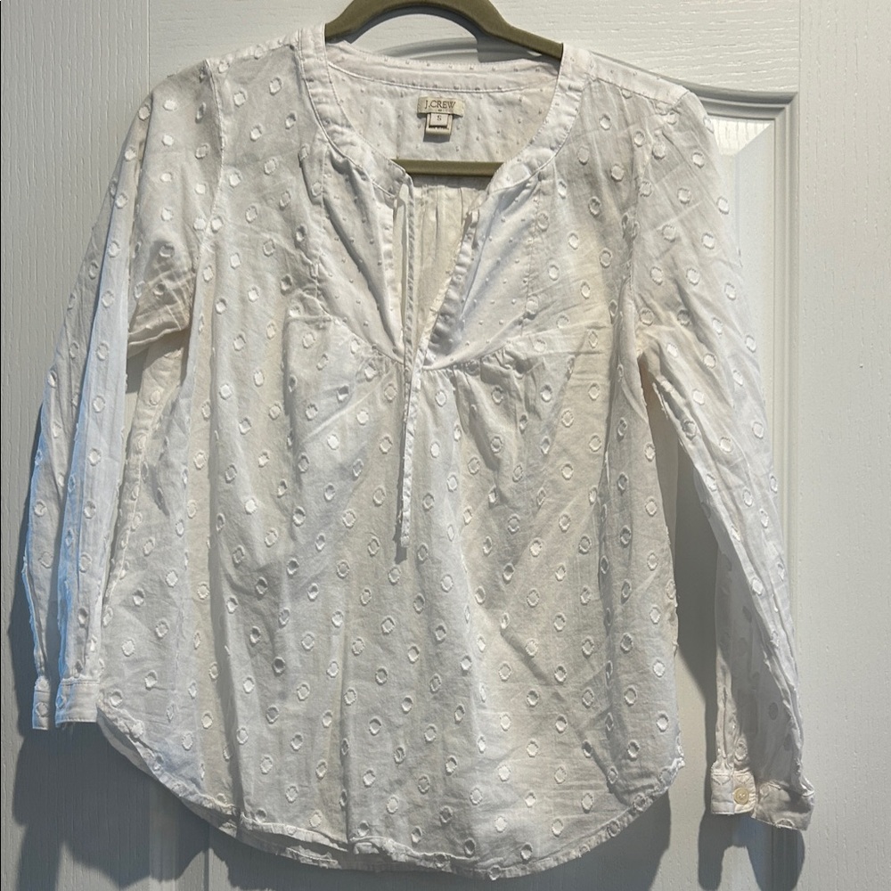 J. Crew White Eyelet Blouse